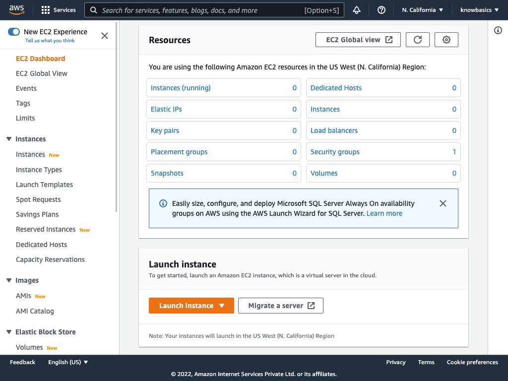 Ec2 dashboard